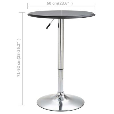 vidaXL Bar Table Black Ø60 cm MDF
