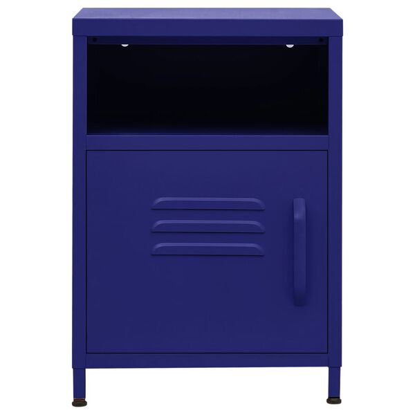 vidaXL Nightstand Navy Blue 35x35x51 cm Steel