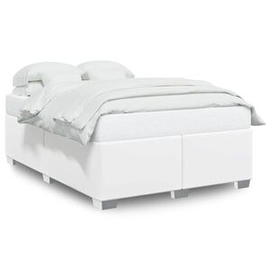 vidaXL Bed Frame without Mattress White Full Faux Leather