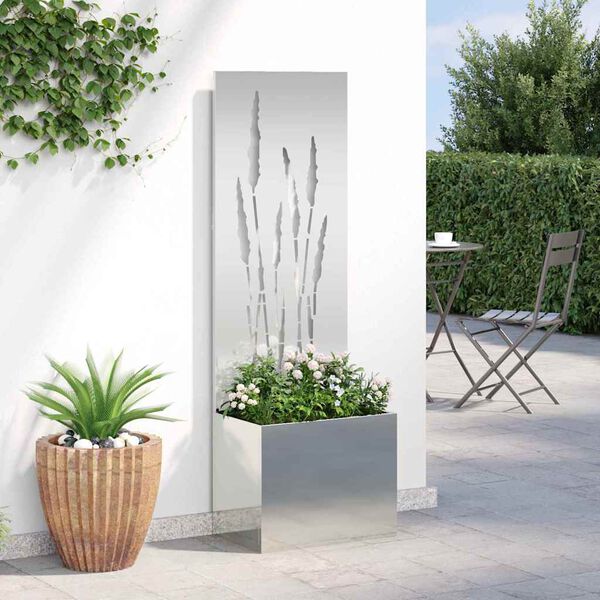 vidaXL Garden Privacy Screen Silver 50 x 140 cm Galvanised steel