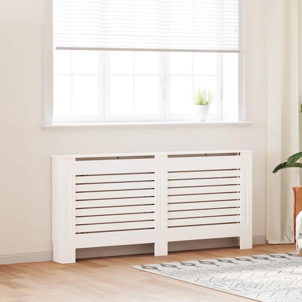 vidaXL Radiator Cover White 172x19x81.5 cm MDF