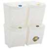 vidaXL Stackable Garbage Bin Boxes 4 pcs White 100 L Polypropylene