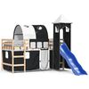 vidaXL Kids' Loft Bed with Tower without Mattress White&Black 80x200cm