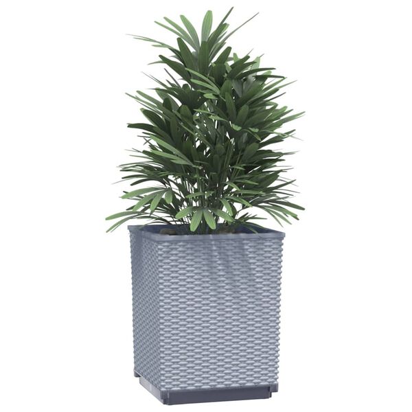 vidaXL Planters 4 pcs Light Grey 30x30x37 cm Polypropylene
