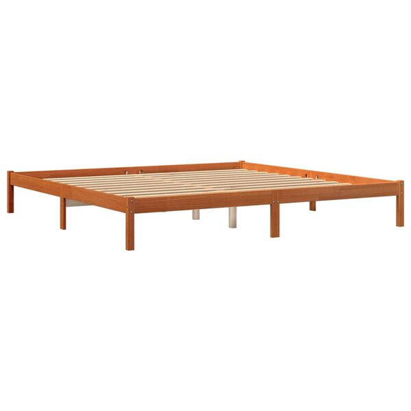 vidaXL Bed Frame without Mattress Wax Brown 200x200 cm Solid Wood Pine