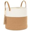 vidaXL Storage Basket Brown and White &Oslash;40x35 cm Cotton