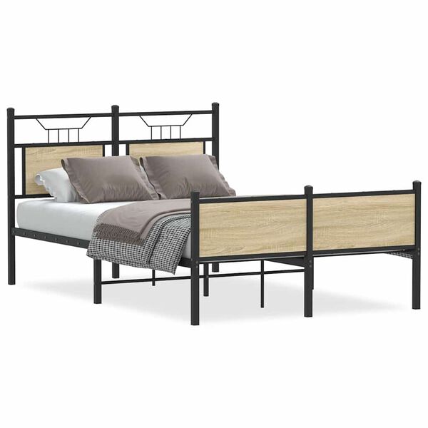 vidaXL Bed Frame without Mattress Sonoma Oak 120x200 cm Engineered Wood