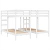 vidaXL Triple Bunk Bed Frame White 200x200/80x200 cm Solid Wood Pine