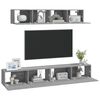 vidaXL 4 Piece TV Cabinet Set Grey Sonoma Engineered Wood