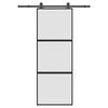 vidaXL Sliding Door with Hardware Set 76x205 cm Tempered Glass&Aluminium