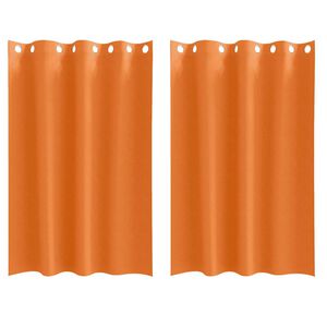 vidaXL Blackout Curtains with Rings 2 pcs Bright Orange 175 x 140 cm