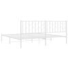 vidaXL Metal Bed Frame without Mattress with Headboard White 193x203cm