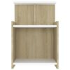 vidaXL Bed Cabinet White and Sonoma Oak 40x35x60 cm Engineered Wood