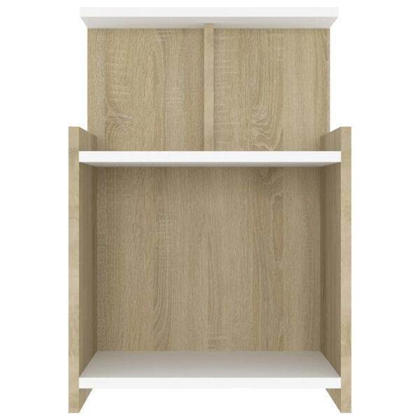 vidaXL Bed Cabinet White and Sonoma Oak 40x35x60 cm Engineered Wood