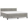 vidaXL Box Spring Bed with Mattress Light Grey 160x200 cm Velvet