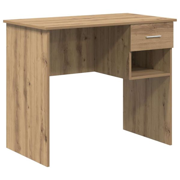 vidaXL Desk with Drawer Artisan oak 90 x 49.5 x 75 cm Engineered wood