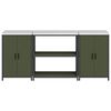 vidaXL Kitchen Storage Set 3 pcs Olive Green Cold-rolled Steel