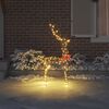 vidaXL 3D Reindeer with 140 LEDs Warm white 68 x 26 x 126 cm Rattan