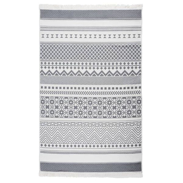 vidaXL Rug Grey and White 120x180 cm Cotton