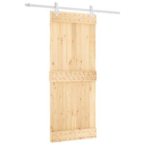 vidaXL Sliding Door 85 x 210 cm Solid Pine Wood (Untreated)