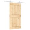 vidaXL Sliding Door Natural and White 100 x 210 cm Solid Pine Wood