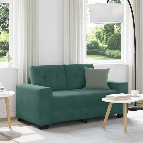 vidaXL Sofa Dark Green 160 x 77 x 82 cm Fabric