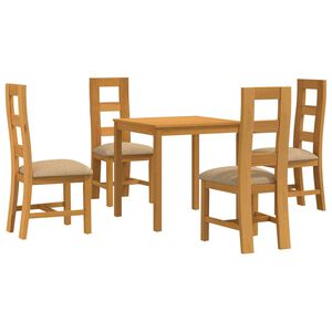 vidaXL Dining Set 5 pcs Beige Solid Oak Wood