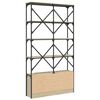 vidaXL Bookcase Sonoma Oak 100x26x180 cm Engineered Wood and Metal