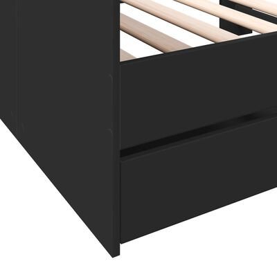 vidaXL Daybed with Drawers Black 75x190 cm Engineered Wood