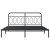 vidaXL Metal Bed Frame without Mattress with Headboard Black 160x200cm