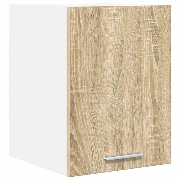vidaXL Hanging Cabinet with Door Sonoma Oak and White 30 x 31 x 40 cm