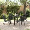 vidaXL Garden Dining Set 5 pcs Black Powder-Coated Steel