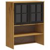 vidaXL Highboard with Glass Doors FLAM 80x40x180 cm Solid Wood Pine