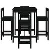 vidaXL 5 Piece Garden Bar Set Black Solid Wood Pine