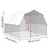 vidaXL Chicken Cage with Roof and Door Silver Galvanised Steel