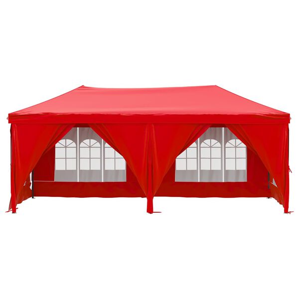 vidaXL Folding Party Tent with Sidewalls Red 3x6 m