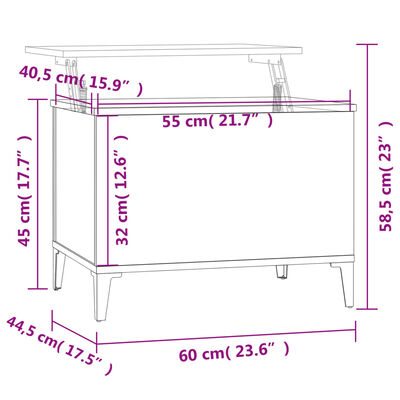 vidaXL Coffee Table Concrete Grey 60x44.5x45 cm Engineered Wood