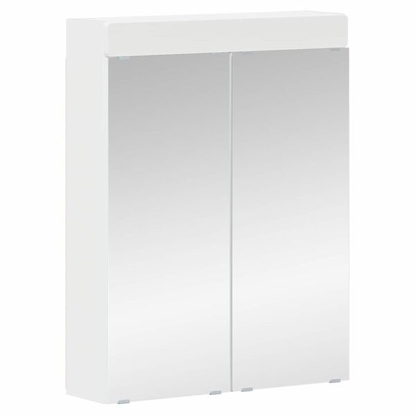 vidaXL Bathroom Mirror Cabinet with Door TULUM White 60 x 16.5 x 78 cm
