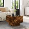 vidaXL Side Table with LED Smoked Oak 40x40x30 cm Engineered Wood