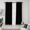 vidaXL Linen-Look Blackout Curtains with Grommets 2pcs Black 140x175cm