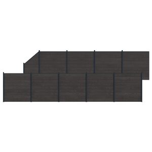 vidaXL Fence Panel 10 pcs WPC and Aluminium Black
