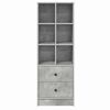 vidaXL Highboard with Drawer Concrete Grey 45.5 x 34 x 127 cm