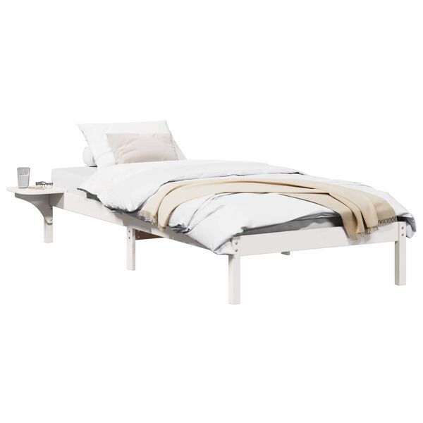 vidaXL Bed Frame White 90 x 190 cm Solid Pine Wood