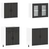 vidaXL 4 Piece Kitchen Cabinet Set Lucca Black Engineered Wood