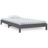 vidaXL Stack Bed without Mattress Grey 75x190 cm Small Single Solid Wood Pine