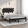 vidaXL Bed Frame without Mattress Black 135x190 cm Double Solid Wood