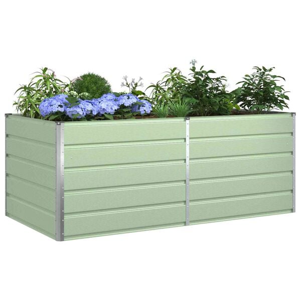 vidaXL Planter Pastel Green 195 x 100 x 75 cm Galvanised Steel