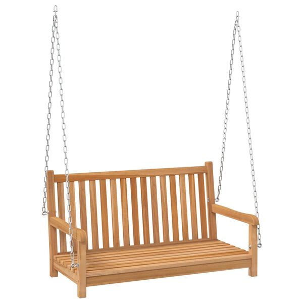 vidaXL Swing Bench Solid Teak Wood 114x60x64 cm