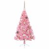 vidaXL Artificial Pre-lit Christmas Tree with 150 LEDs Pink 120 cm PVC