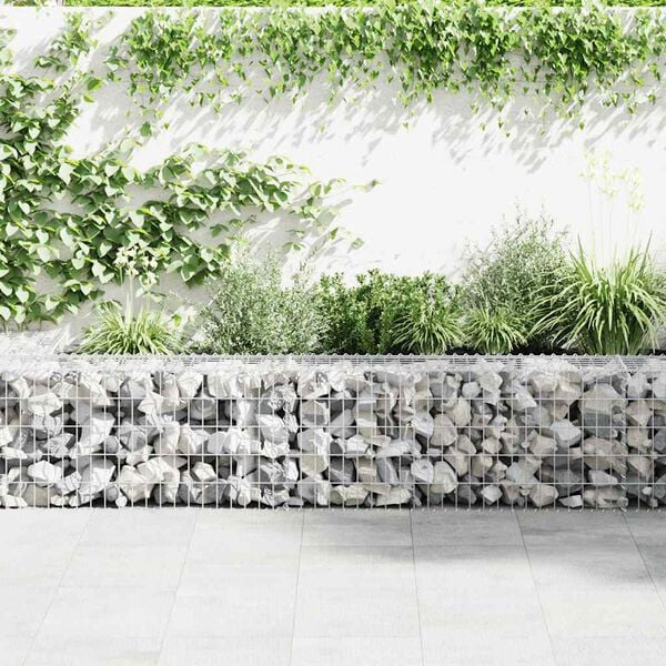 vidaXL Gabion Wall with Covers Galvanised Steel 300x30x50 cm
